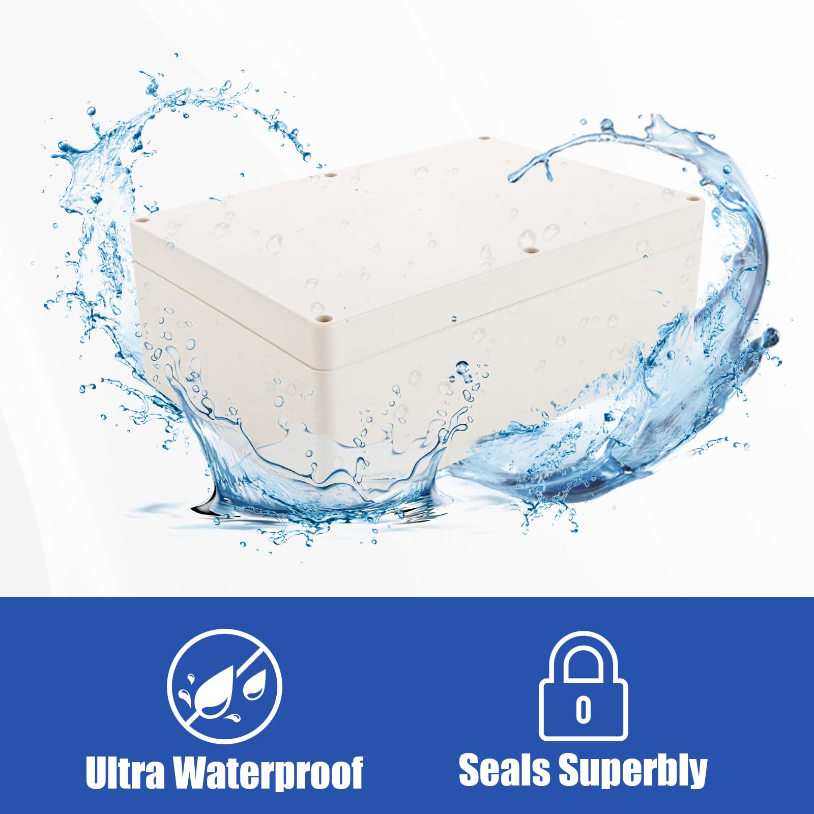 WOPPLXY 2 unidades de caja estanca exterior electrica, 265 x 185 x 95 mm caja estanca exterior de IP65 de blanca, caja de conexiones electricas de ABS