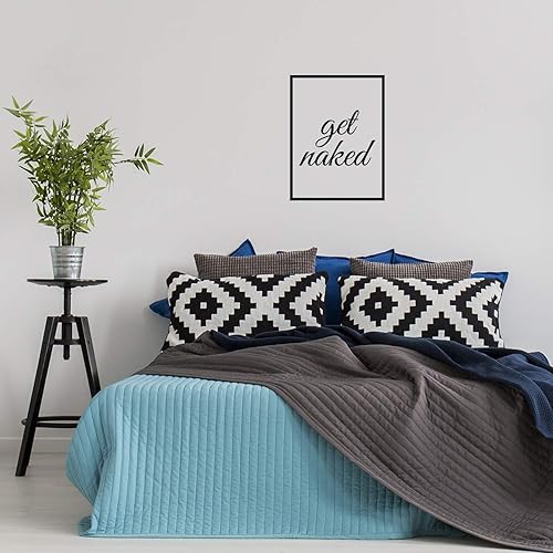 Miniatura 2 de Calcomanía de vinilo para pared, con texto en inglés «Get Nake», 23 x 17 pulgadas, moderna, elegante, ingeniosa, humor para adultos, decoración para