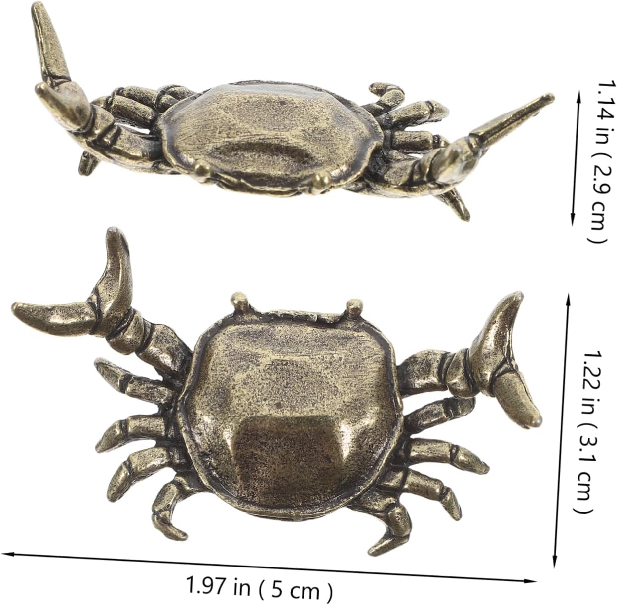 Holibanna Creative Vintage Crab Pen Holder Rustic Brass Desk Organizer for Office or Home Decor Unique Crab Collectible Figurine Multi-Functional Design image 2