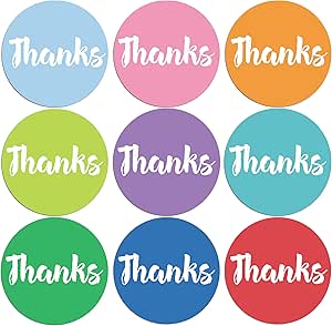 Amazon.com : Thanks Stickers | Causal and Cute | 1.4 inch | Waterproof ...