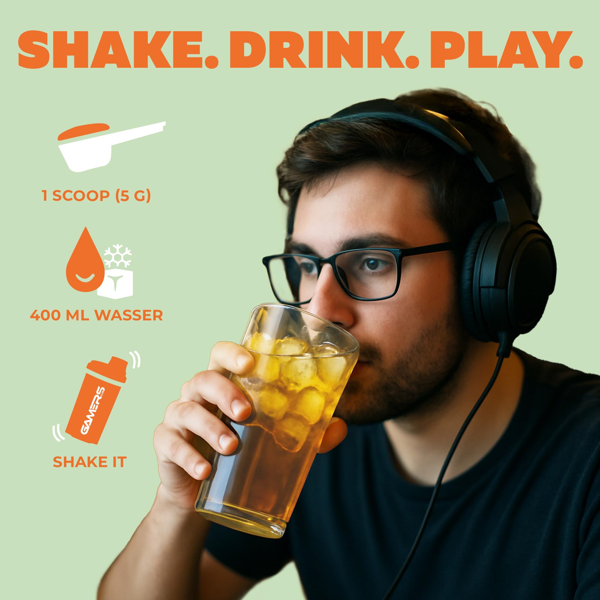Gamers Only x NARUTO Collector Bundle [MIT ENEGRY PULVER & VITAMIN DRINK ] - 40 Portionen | inkl. Edelstahlshaker | Erhöht die Konzentration & Reaktionen | 125 MG Koffein