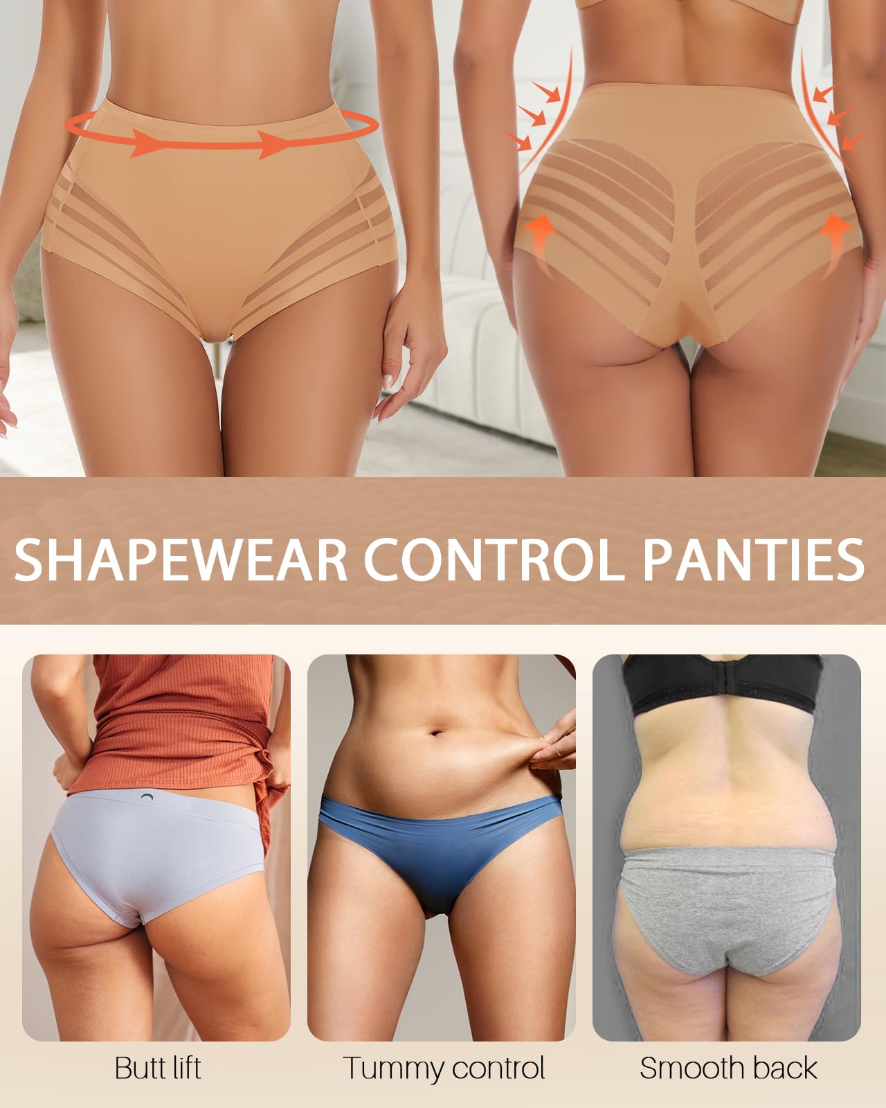 Shape Bauchweg Unterhose Damen Mittlerer Taille Shapewear Miederhose Slips Sexy Miederpants Damen Nahtlose Shaping Unterwäsche