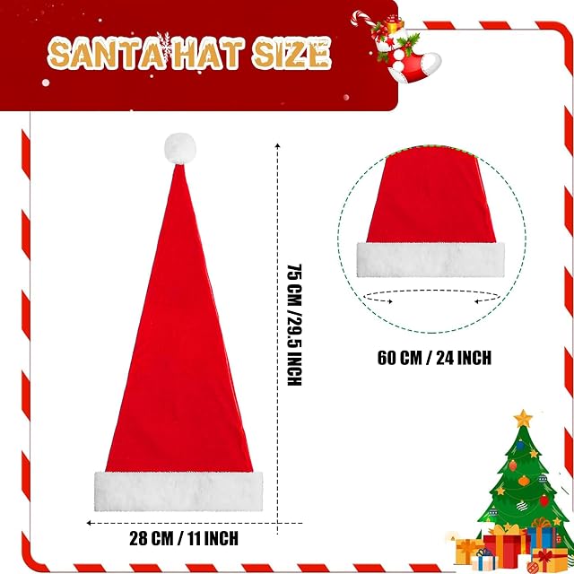 Foto 3 de 6 de Carnavalife Gorro de navidad largo gorro navideño, cálido Gorro de Navidad para adultos