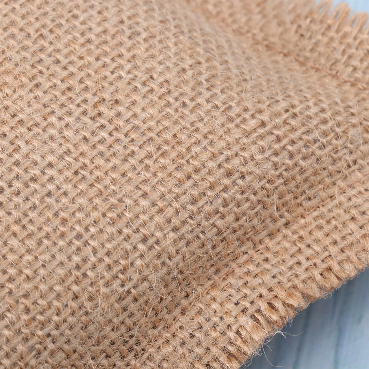 Rustic Burlap Ring Bearer Pillow Cushion 18cm with Two Wooden Hearts