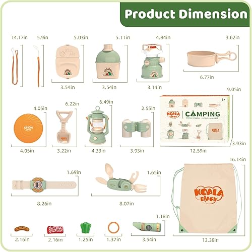 Miniatura 5 de Juego de juguetes de campamento para niños, kit de exploración de juego de simulación con juguetes de comida, lámpara de aceite, estufa,