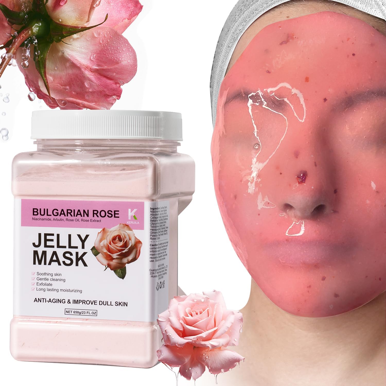 Bulgarian Rose Jelly Masks For Facials Professional, Rose Masks Powder Facial Mask, Hydrojelly Jelly Gel Face Mask For Peel Off, Smooth & Hydrating Mask for Face Skin Care Of Home Spa