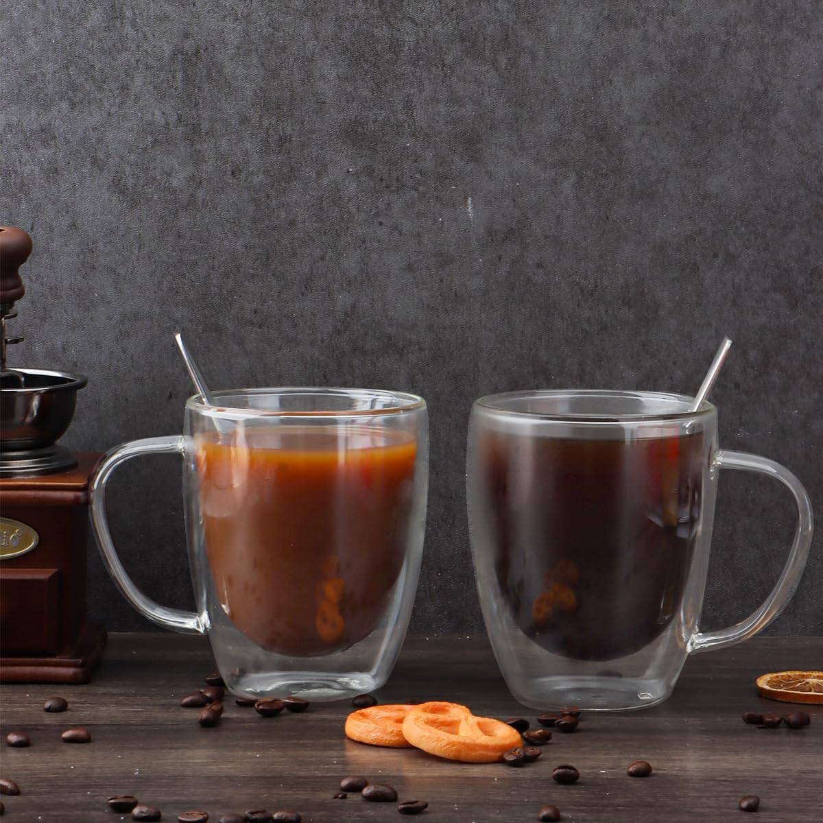 Double Walled Glass Coffee Mugs, 18oz Glass Coffee Cup Set of 2, Double Insulated Coffee Mugs for Espresso, Cappuccino, Latte, Tea Bag, Hot Beverages - Image 6