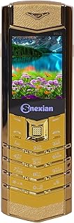 Snexian Bold V1 Premium Finish Dual Sim |Keypad Mobile| with 1.8" Display |Metal Body|Unique Design|BT Dialer| Call Recording|Long Lasting Battery|FM|Camera|Feature Phone| Gold
