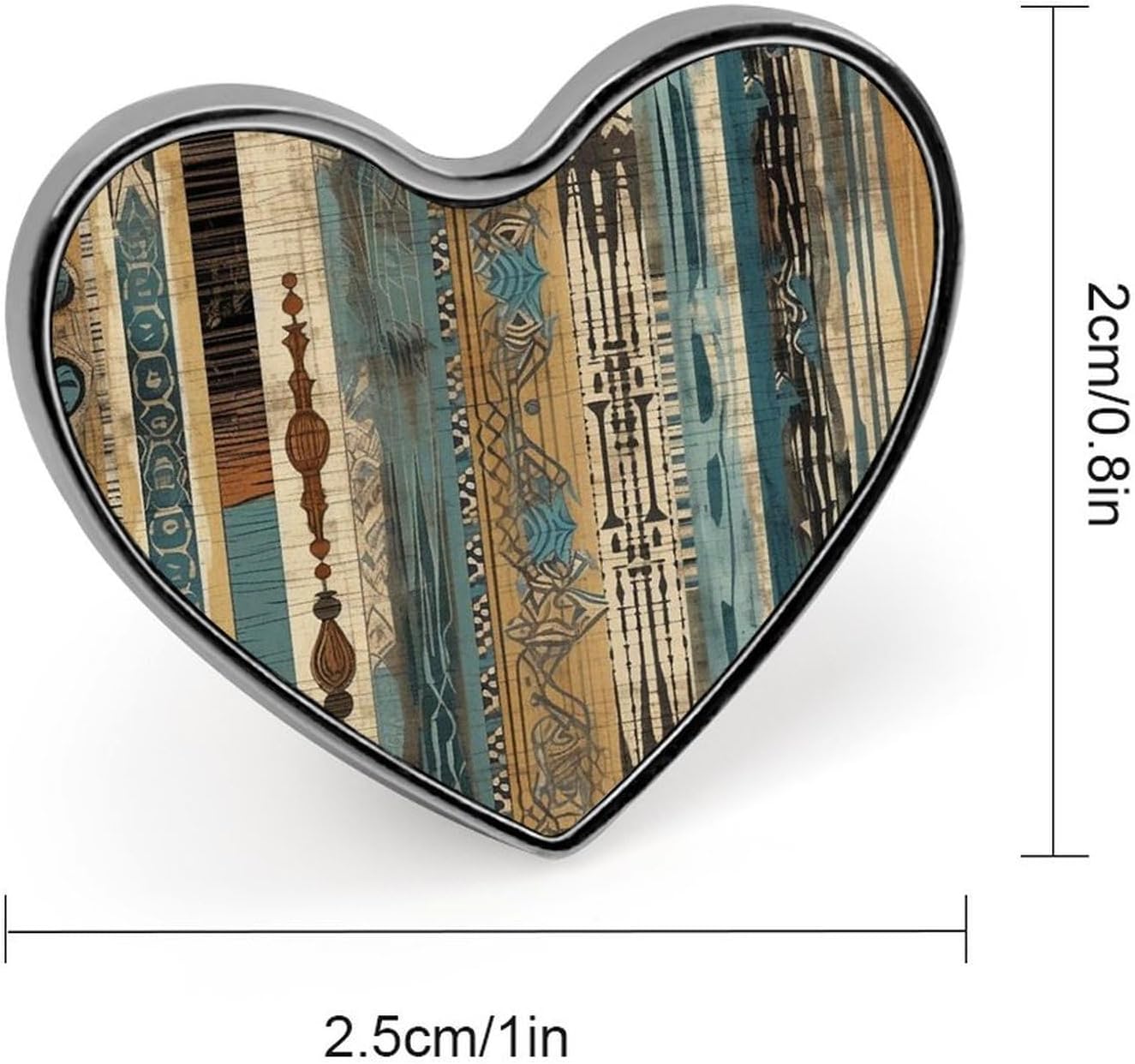 Pillars And Totems Badges Heart with Button Design, Personalized Picture Pin Brooches, Heart Badge Holders for Decorate Hat Shirt Clothing Bag Accessories image 3