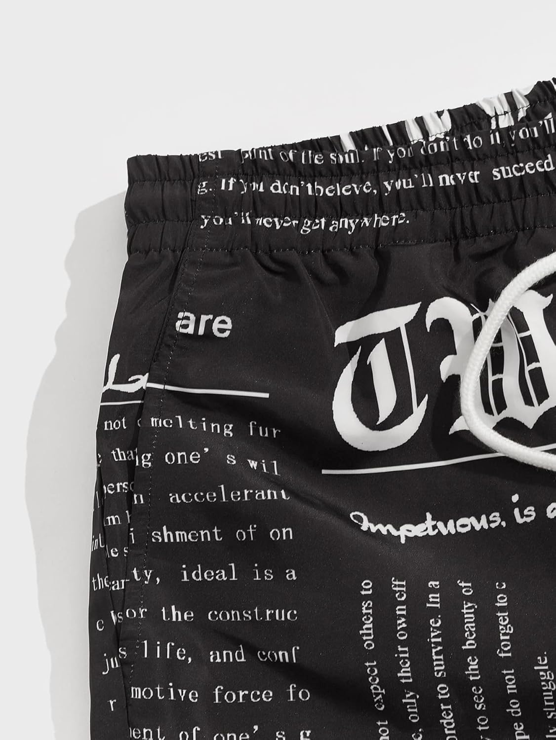 GORGLITTER Men's Graphic Print Drawstring Waist Straight Workout Gym Track Shorts - Image 3