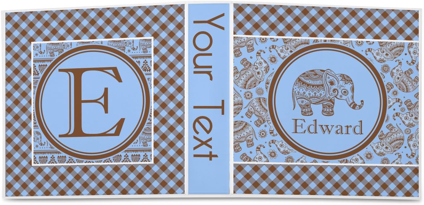 Personalized Gingham & Elephants 3-Ring Binder - 2 inch