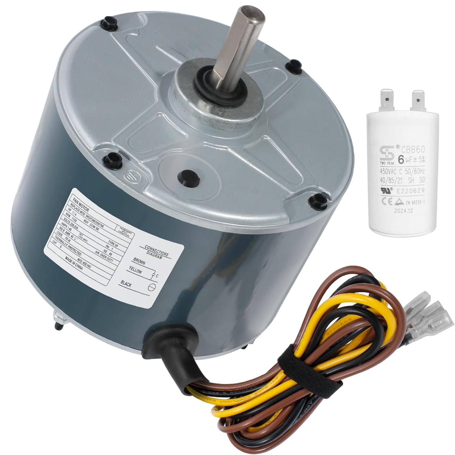 TEPU 5KCP39EGS070S Condenser Fan Motor 1/4 HP 1100 RPM 208-230V