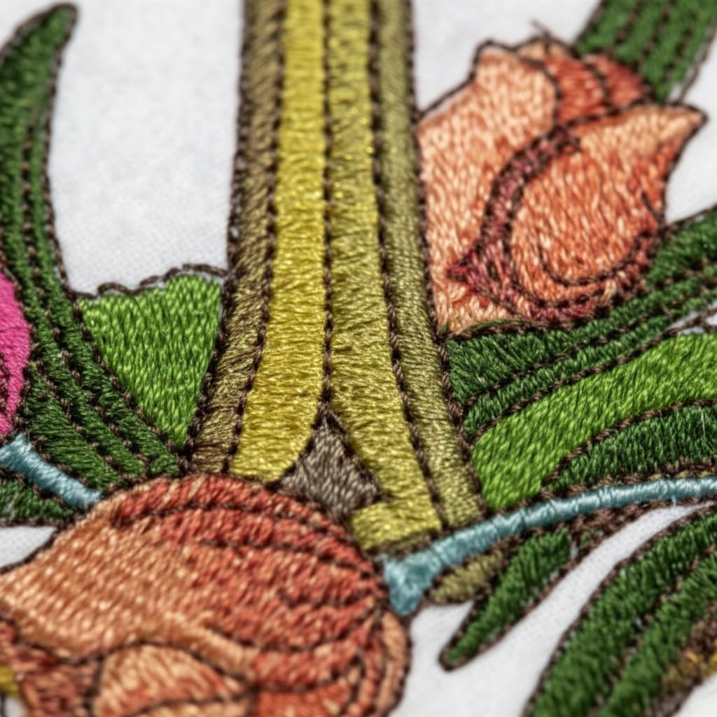 [Custom] Holy Sacred Cross with Nature's Bounty [Cross and Tulip] Embroidery Iron On/Sew Patch [5" x 5.15"][Made in USA]