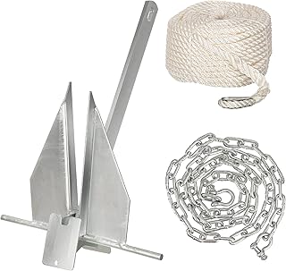 XGeek Boat Anchor Kit - Heavy-Duty Fluke Anchor (8lb & 13lb) Complete Accessories Carbon Galvanized Steel Construction for...