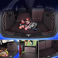 Vista 5 de Alfombrilla personalizada de maletero para Mercedes GLS Class 2+2+2 asientos (Negro con costuras doradas)