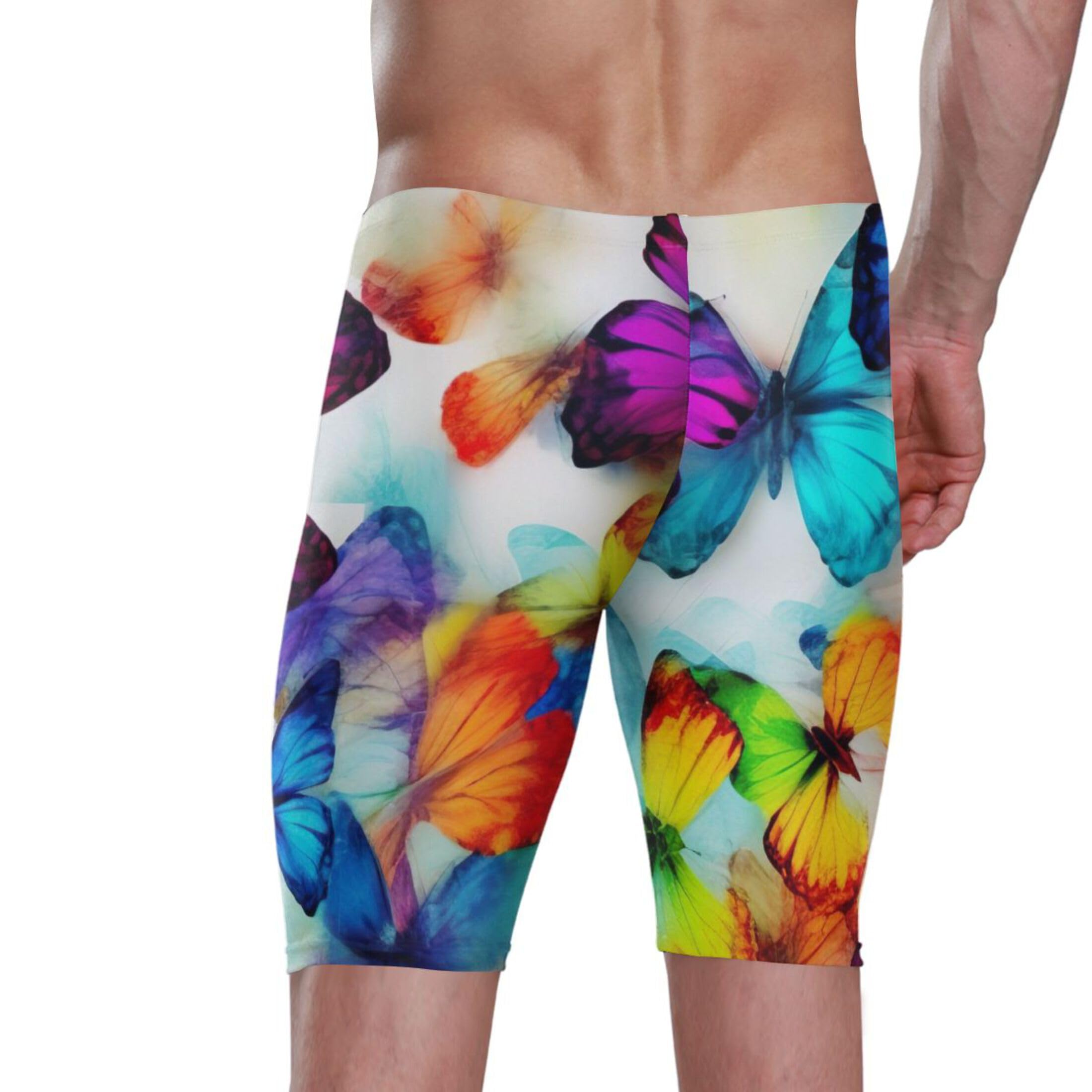 Color Butterfly Men's Swimsuit Swim Jammers L B0401531