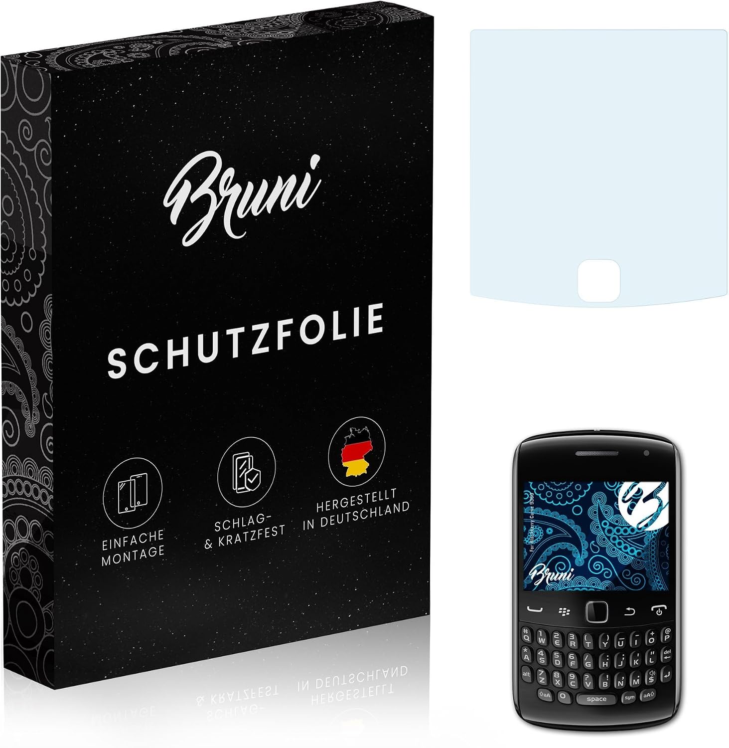 Bruni Screen Protector compatible with Blackberry Curve 9360 Protector Film, crystal clear Protective Film (2X)