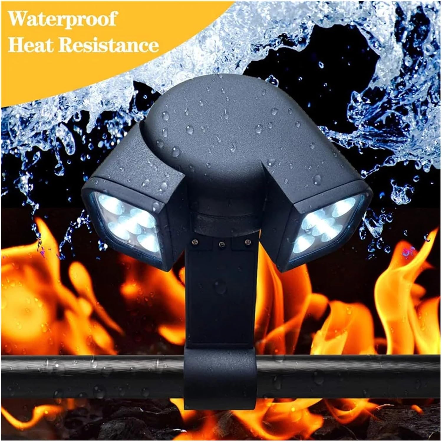 Double Head Grill Lights, Heat Resistant LED Lamp, Multifunctional Rotatable Light, for BBQ Night Fishing