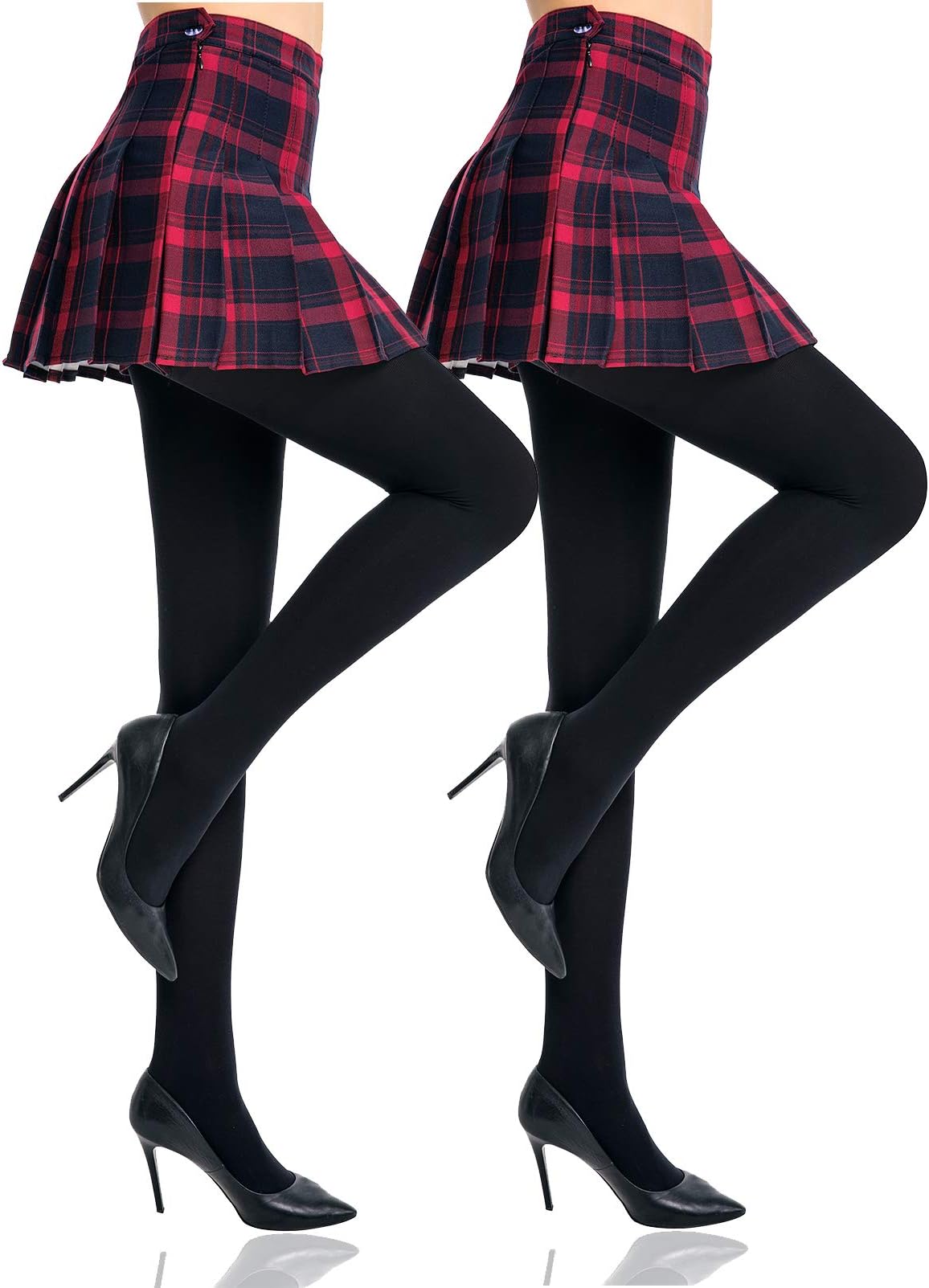 HONENNA Women's Control Top High Elastic Soft Opaque Pantyhose Tights