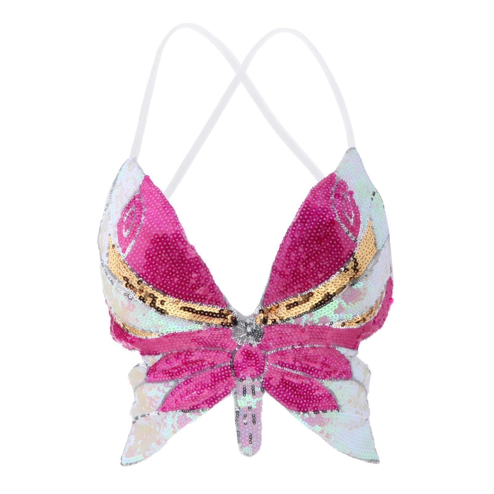 BNF®Belly Dance Bra Top Women Sequined Dance Costumes Butterfly Tops Rose Red|Clothing, Shoes & Accessories | Dancewear | Adult Dancewear | Belly Dancing-image-22