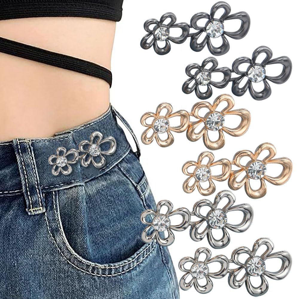 Amazon.com: 6 Set Pant Waist Tightener,Crystal Flower Pants 