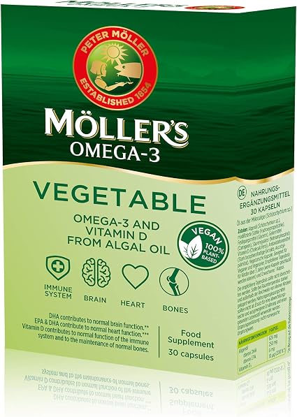 Möller's ® | Capsule vegane omega 3 | 100% vegetali | Integratore  alimentare nordico di omega-3 con EPA, DHA e vitamina D3 | Brand con 166  anni di storia | 30 capsule : Amazon.it: Salute e cura della persona