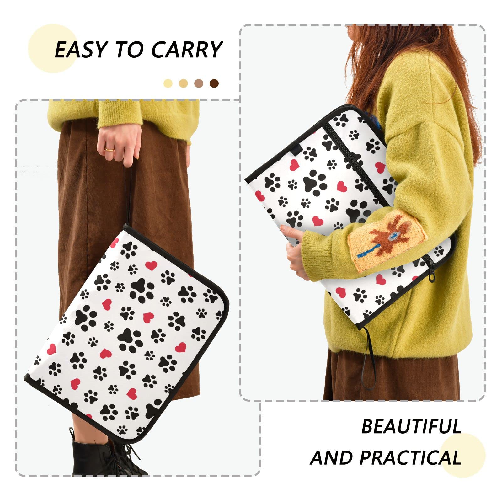 ALAZA Vintage Dog Paw Expanding File Folder - 13 Pockets, Zipper Closure, Holds A4/Letter Paper - View #7