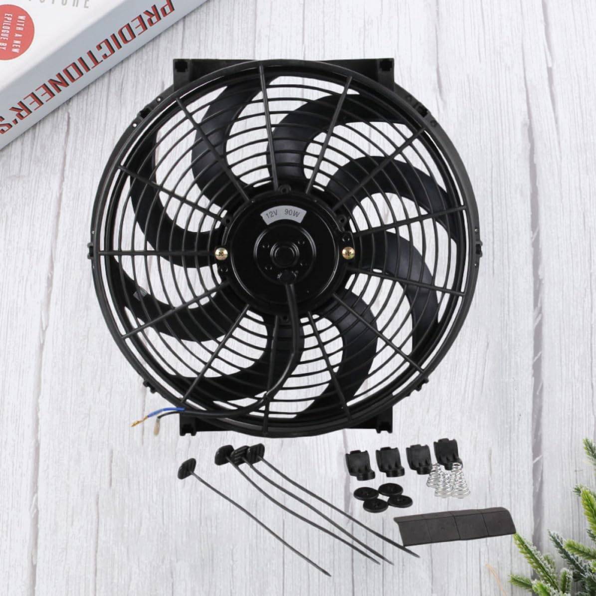 Levemolo Ventilatore Raffreddatore per Auto in Abs Nero, Funzione Pusher o Puller e Regolazione Temperatura per Festa Estiva e Raffreddamento Motore Efficiente