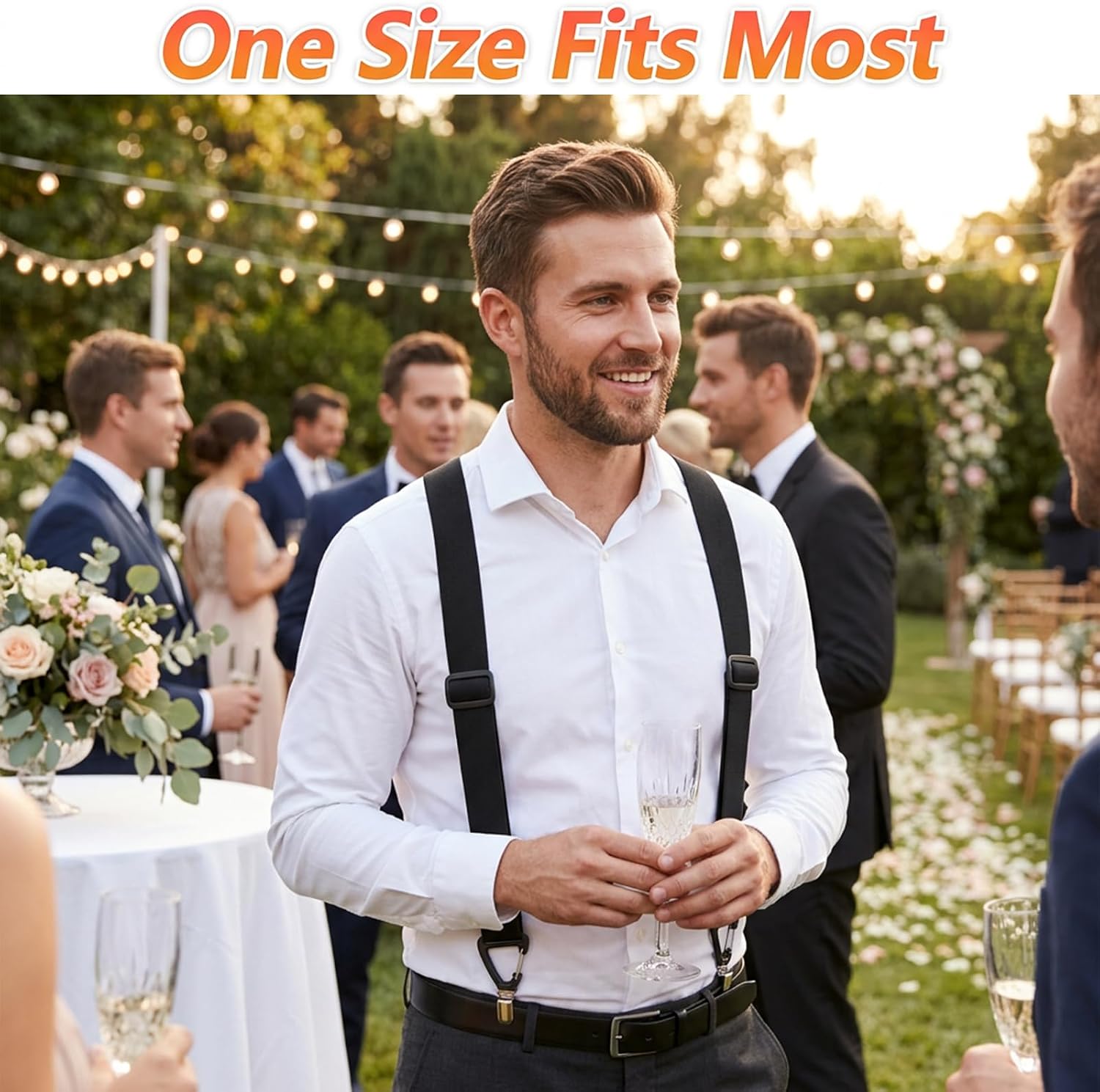 Under Shirt Suspenders for Men 1.5'' Heavy Duty Hidden Suspenders