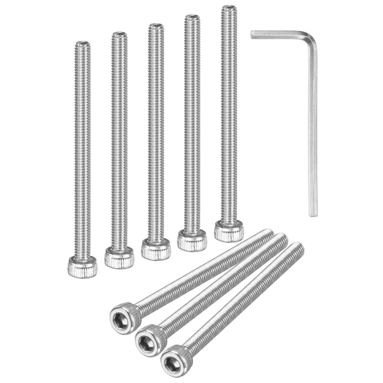 20-Pack M3 x 45mm Socket Head Cap Screws, 304 Stainless Steel Hex Machine Bolts, Allen Socket Drive Screw with Hex Wrench for Repair/DIY, Fully Threaded Fasteners Kit [Silver]