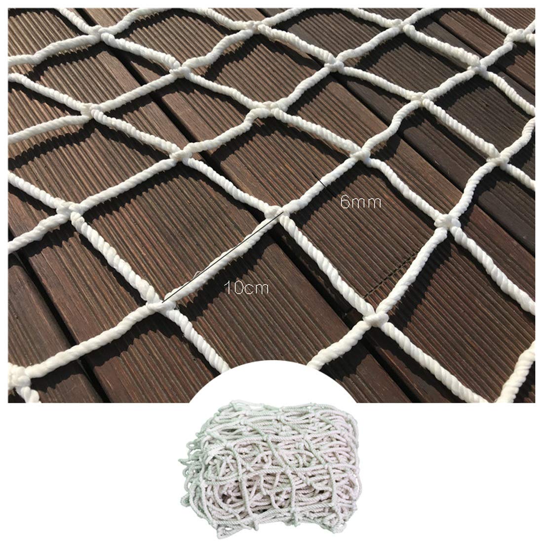Protective Net Hwt's net Cargo Carrier Netting Heavy Duty Netting For Windows Cat Dog Trellis Netting For Climbing Plants Mesh Networking White 6mm/5cm Multi-size (Size : 4x4m)