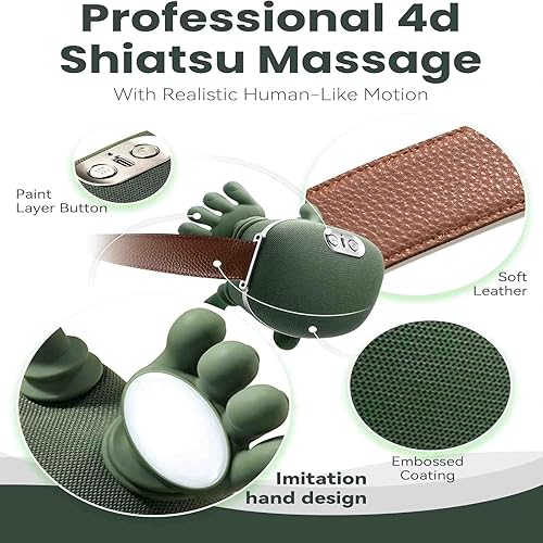 Miniatura 7 de Masajeador biónico 4D de tejido profundo y diseño de mano humana simulada, masajeador eléctrico de cuello y hombros con calor, masaje shiatsu