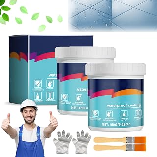 Eco-Friendly Polyurethane Waterproofing and Leak Repair Coating, New Polyurethane Waterproof Coating, Invisible Waterproof Anti-Leakage Agent, Waterproof Insulating Sealant for Roof Wall (White,2pcs)
