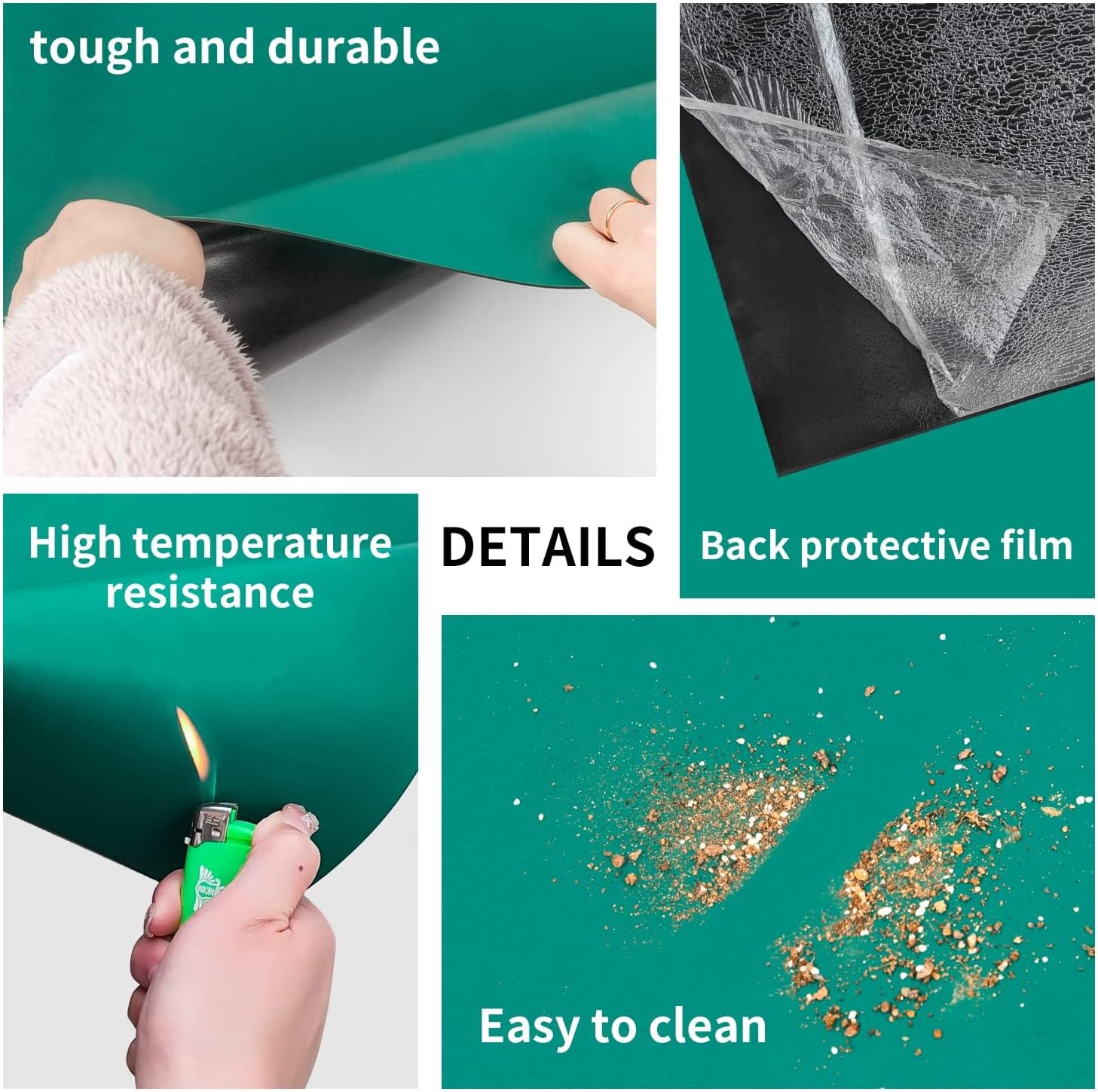 23.7" x 118" Rubber ESD Soldering Mat Roll ESD Anti-Static High Temperature Rubber Mat ESD Grounding Mat Desk Mat Anti Static Desktop Mat ESD Vinyl Mat for Circuit Phone PC Tablet Repair