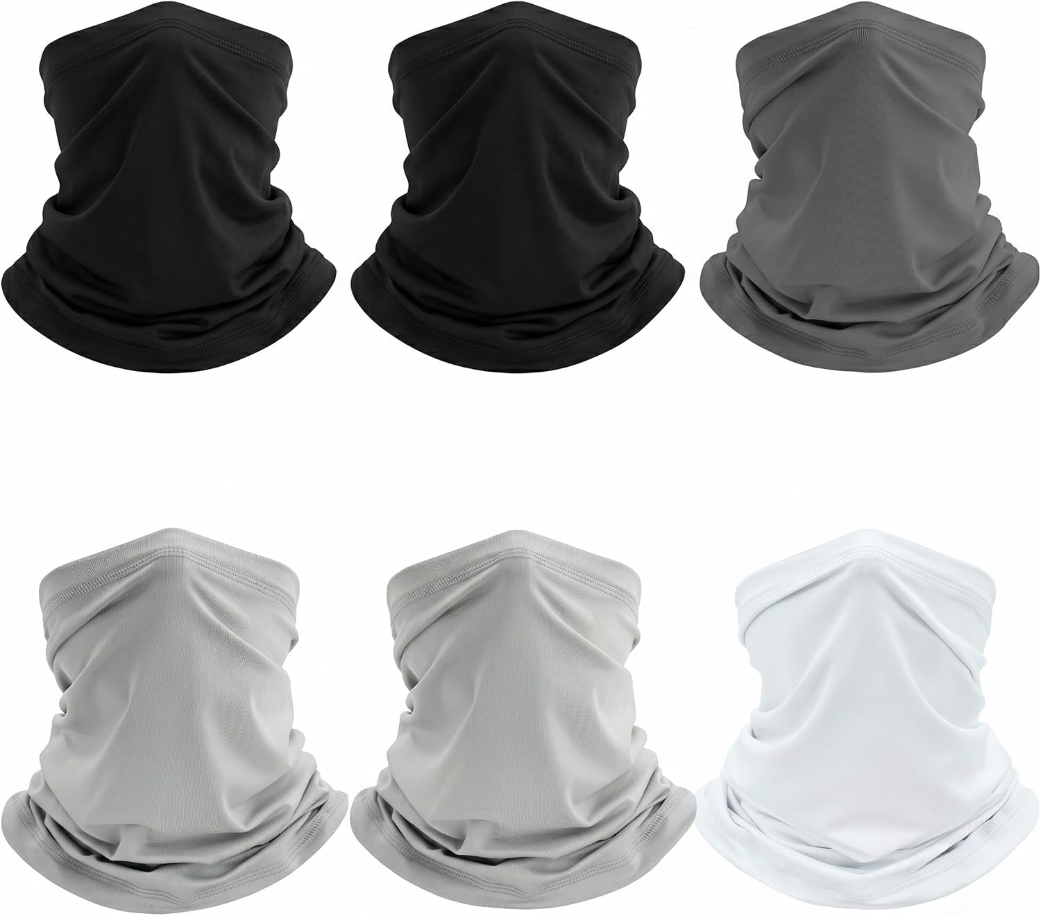 Neck Gaiter, 6 Pieces UV Sun Protection Cooling Face Mask Men Women, Dustproof Summer Breathable Bandana Face Cover