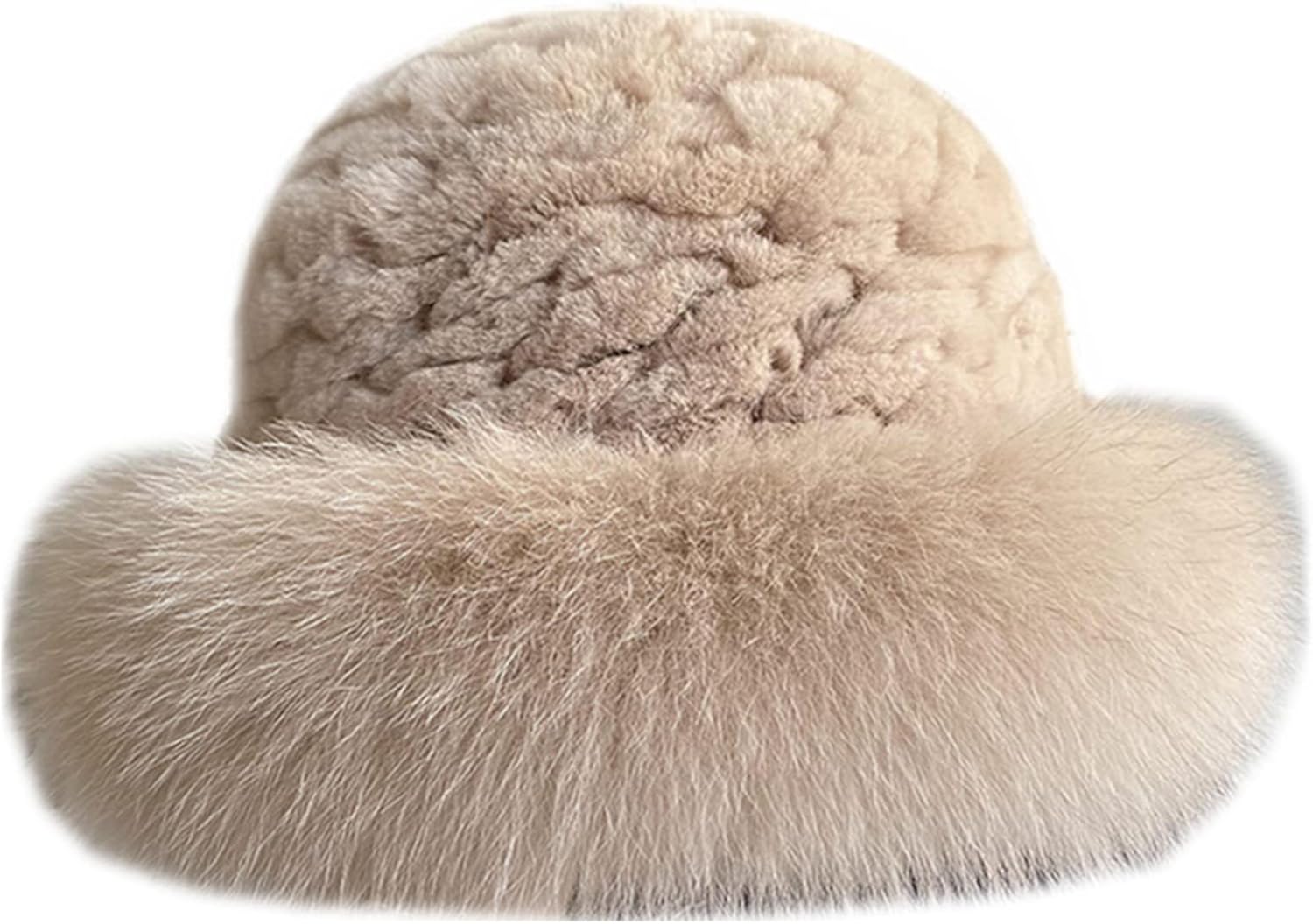 MH Bailment Women's Winter Rabbit Fur Hats with Fox Fur Brim
