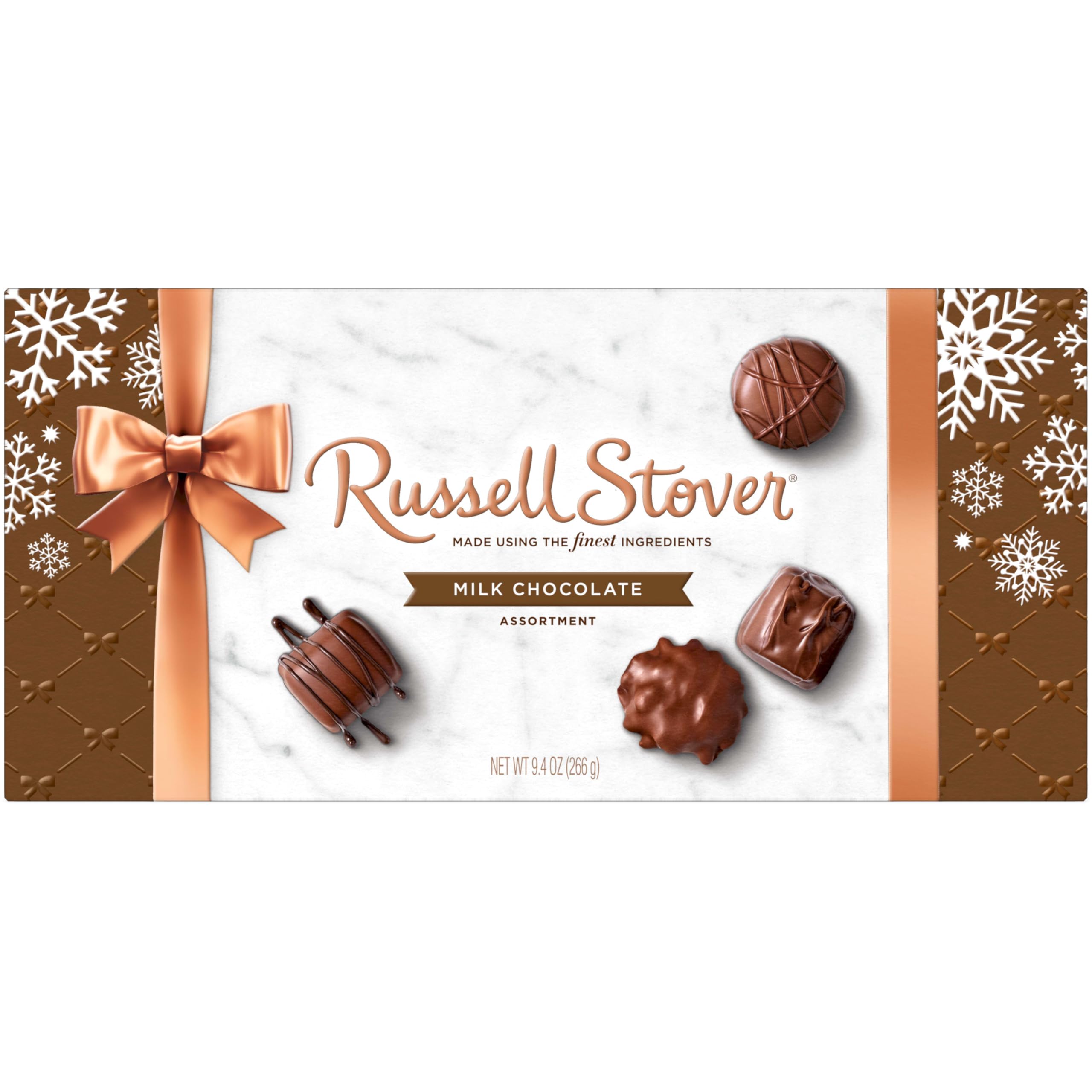 RUSSELL STOVER Christmas Milk Chocolate Candy Assortment Gift Box, 9.4 oz.