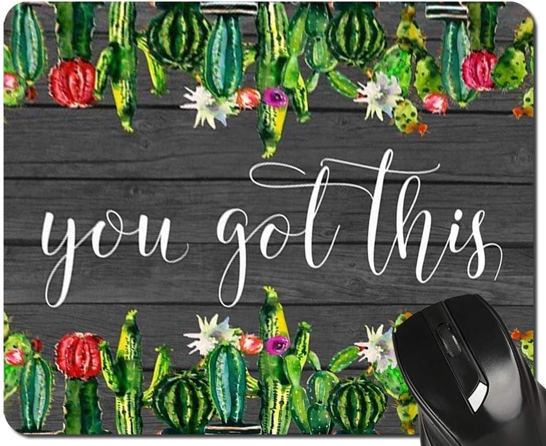 SHAQ Cactus Succulent Mouse Pad You Got This Inspirational