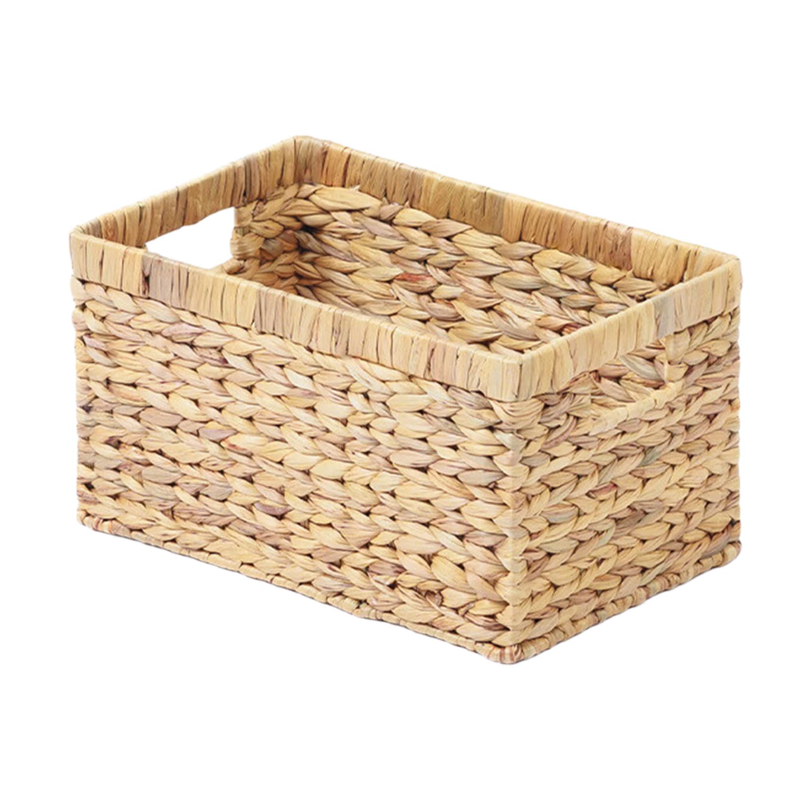 Hyacinth Storage Container with Portable Design Weaving Bin for Multipurpose Home Use Thin Container