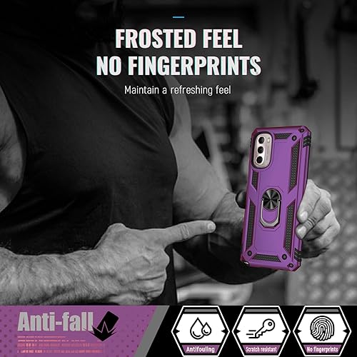Miniatura 8 de Funda para Moto G Stylus 5G 2022 con protector de pantalla grado militar de 16 pies probada en caídas, funda protectora con soporte de anillo