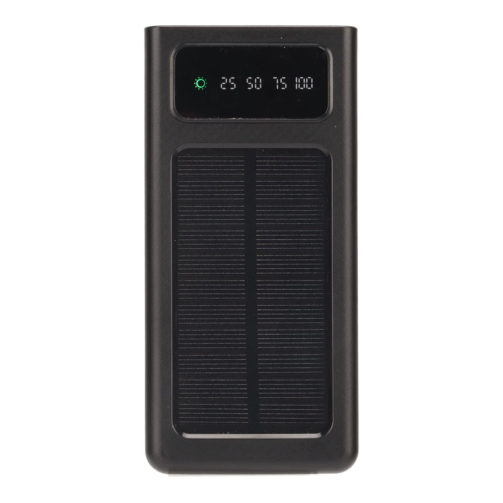 Caricabatterie Solare Power Bank, 20000mAh Caricabatteria Portatile per Telefono Solare con Cavo e Torcia a LED, Caricabatterie per Batteria Mobile per Esterno, Campeggio (Nero)