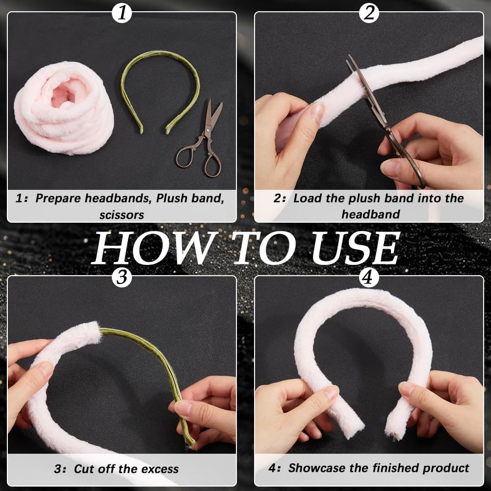 GORGECRAFT 5.47 Yards Velvet Ribbon Plush Padded Applique 3/4 Inch Wide Hair Clip Hairband Gift Wristband Clothes Sewing Craft Patches for Hairbands Hat Costume Dress Sewing Supply Pink