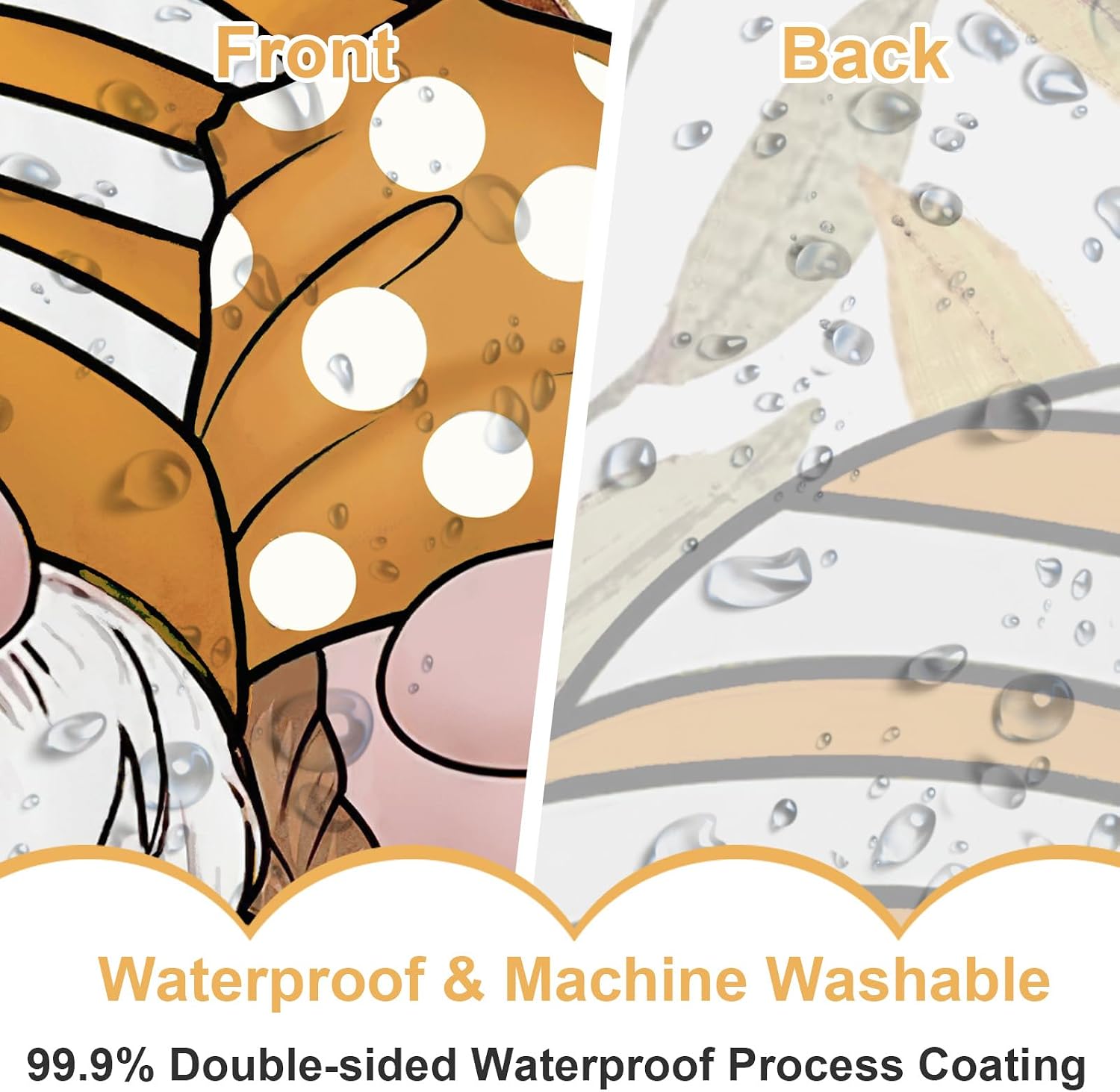 Baccessor Fall Shower Curtain Pumpkin Maple Leaves Gnomes Shower Curtains Bathroom Bath Decor Waterproof Weighted with Hooks 72 W x72 H Inch