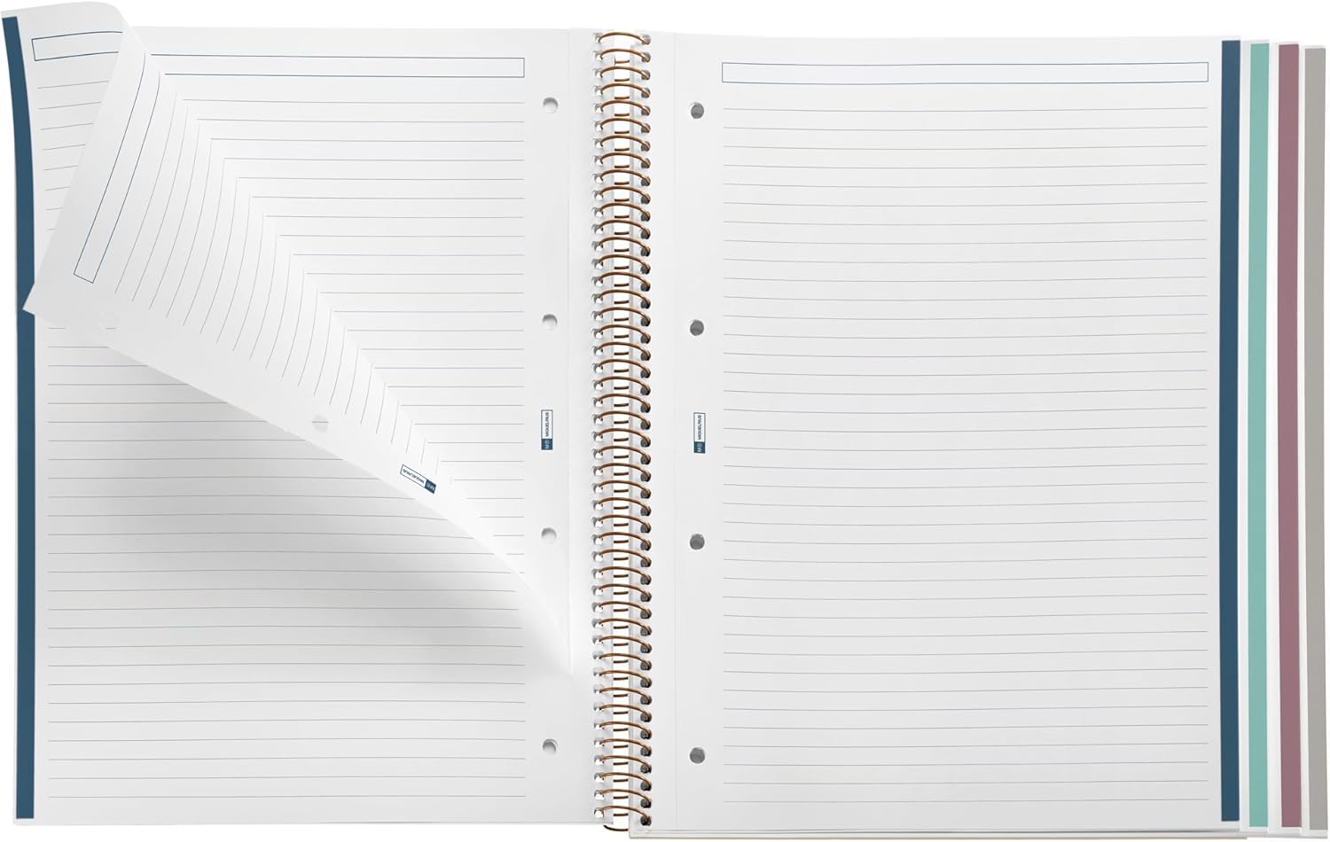 Miquelrius - Recycled A4 Notebook with Horizontal Stripes 7mm 120 Sheets of 70gsm 4 Coloured Stripes Spiral Bound Sweet Fruits Collection Lemon