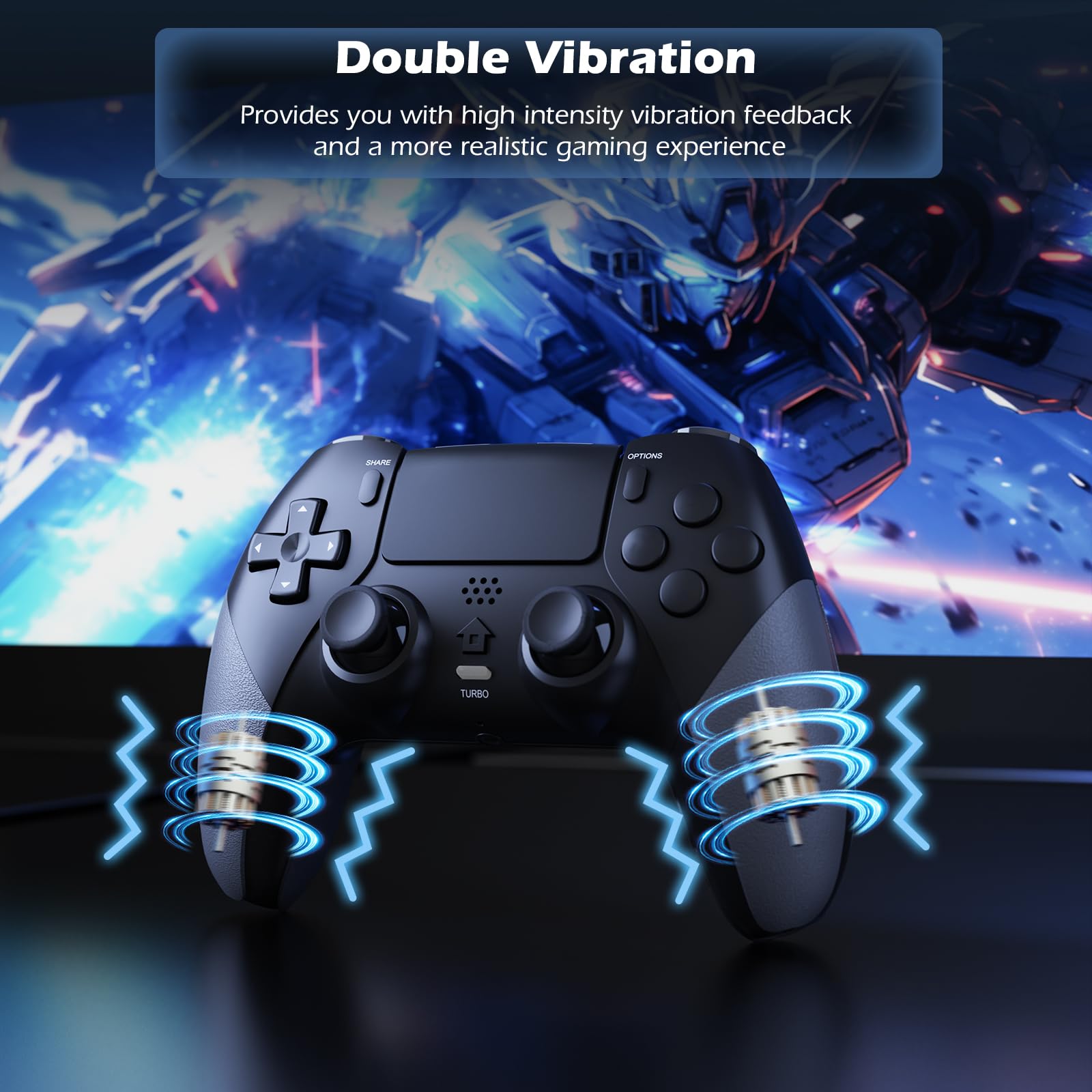 LATEC Manettes compatibles avec PS4,Manette sans Fil pour P4 Slim/Pro avec Turbo Vibration/Capteur Gyroscopique
