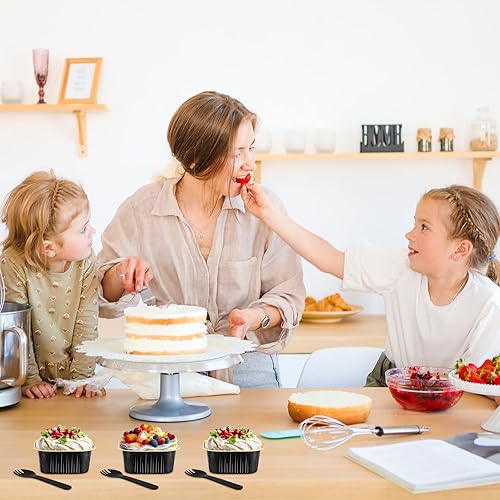 Miniatura 3 de 100 forros para cupcakes con tapas, moldes cuadrados desechables de 5 onzas con papel de aluminio de plástico, mini moldes para pasteles para pan de