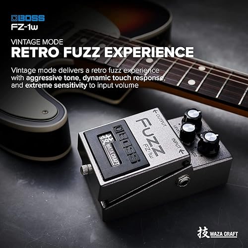 Vista 4 de Boss FZ-1W Waza Craft Fuzz Bundle con fuente de alimentación Gearlux, cable de instrumento, cable de conexión, púas y paño de pulido de Austin