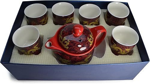 Miniatura 44 de Tetera China Porcelana 12oz Dragón Azul marino Infusor de filtración inoxidable para té suelto (azul marino) Azul marino,Azul cobalto,Amarillo