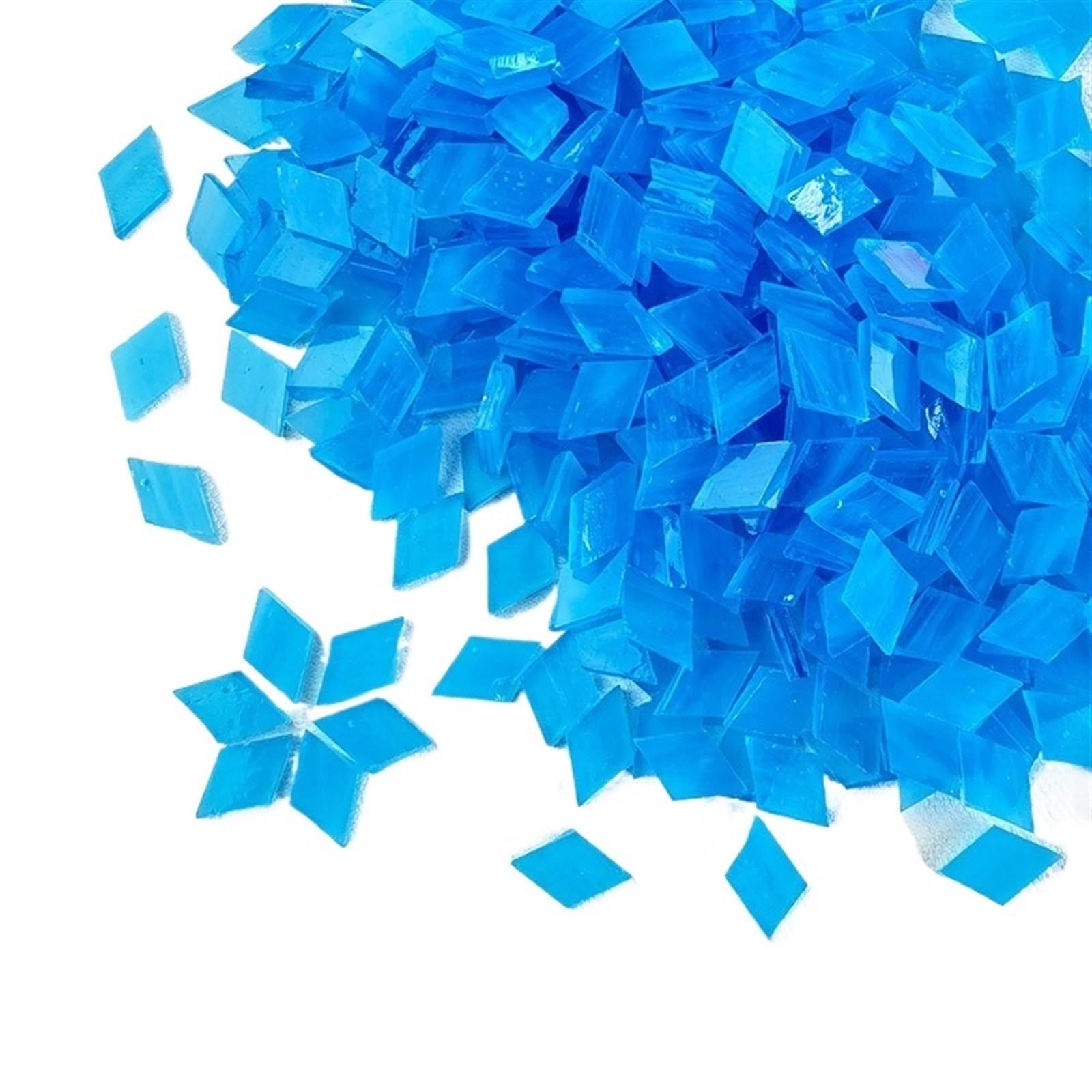Mosaic Pieces 115g/4oz (Approx. 200pcs) Rhombic Mica Mosaic Tiles Translucent Micaceous Tile DIY Craft Materials Candleholder/Lampshade/Window for Home Garden Decoration Art Projects(Color 14)