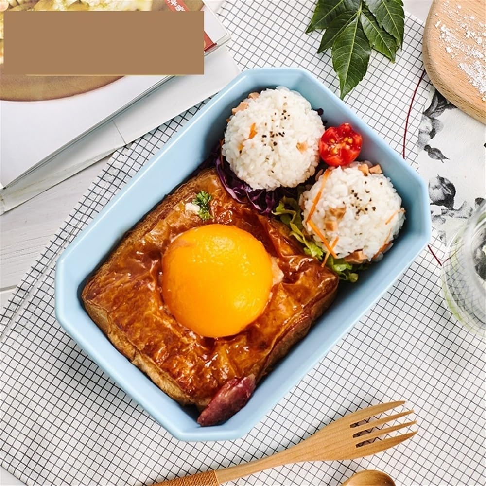 Plat de cuisson Casserole en céramique et poêle à lasagne, 20 * 15 * 5.7 cm Pain(Blue)